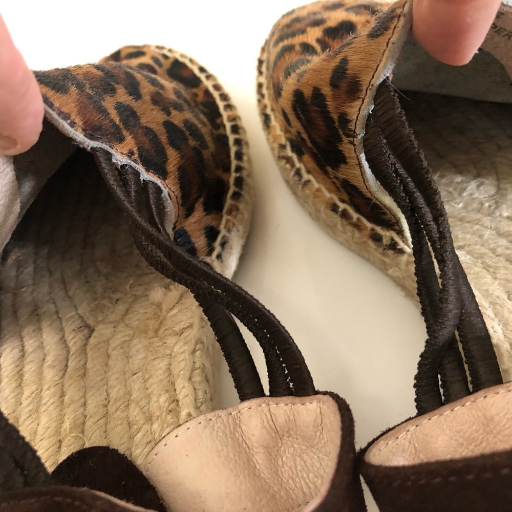 PICON leopard dyed pony hair handmade espadrille sandals SPAIN - Picture 6 of 10